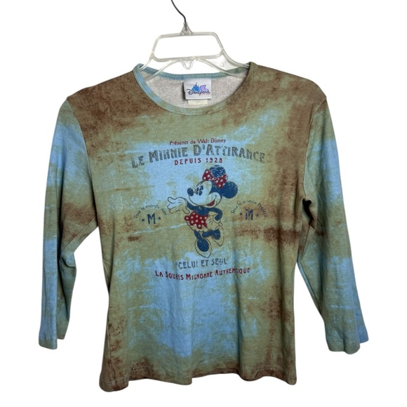 Disney Tops - Vtg Y2K Disneyland Resort Minnie Mouse French Parisian Graphic Shirt Top Size Lg